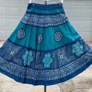 A Byer Juniors cotton boho batik sequin skirt